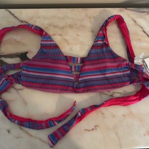 NWT Becca Bikini- magenta reversible top with magenta bottoms